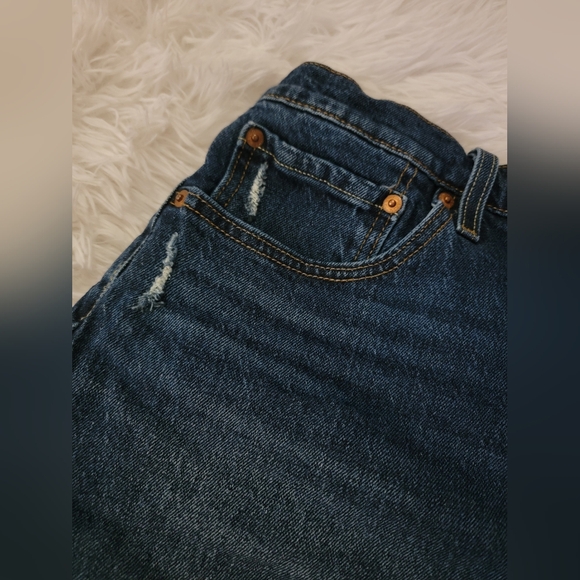 Levi's High Rise Distressed Women's Blue Denim Shorts Size 31 - Picture 10 of 13